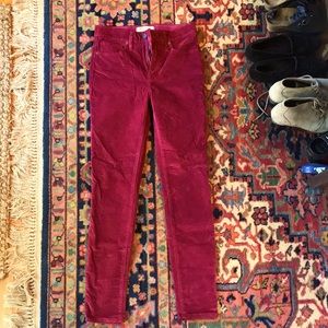 Madewell Velvet skinny pants